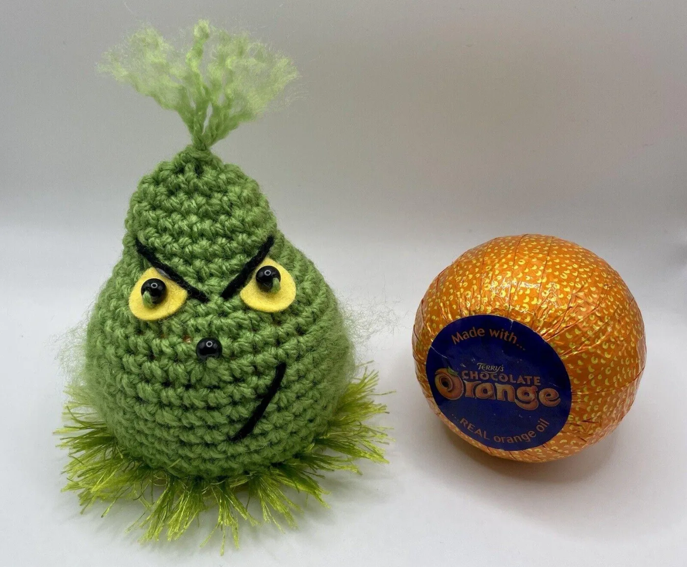 The grinch chocolate orange cover with orange