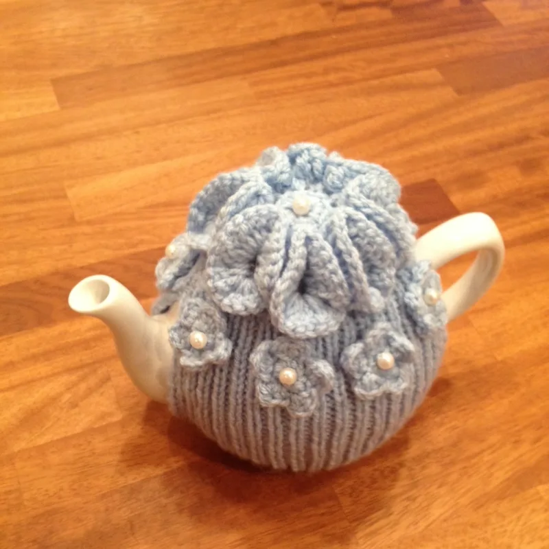 Beaded Tea Cosy in Duck Egg Green