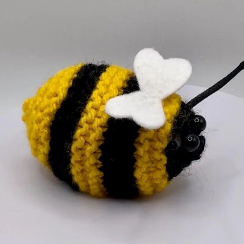 Knitted Bumble Bee Creme Egg Cover