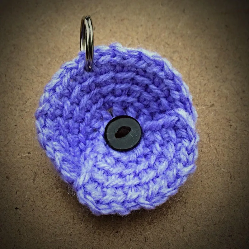 Knitted Purple Poppy Dog Collar Tag